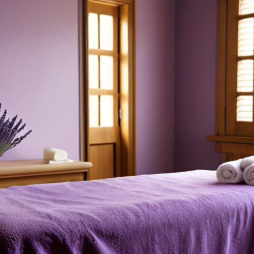 **

A softly lit massage room with lavender aromatherapy. The scene includes a clean massage table with fresh towels, muted colors, and a sense of calm and professionalism. Focus on creating a serene and trustworthy environment, highlighting the importance of the atmosphere.

**