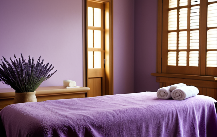 **

A softly lit massage room with lavender aromatherapy. The scene includes a clean massage table with fresh towels, muted colors, and a sense of calm and professionalism. Focus on creating a serene and trustworthy environment, highlighting the importance of the atmosphere.

**